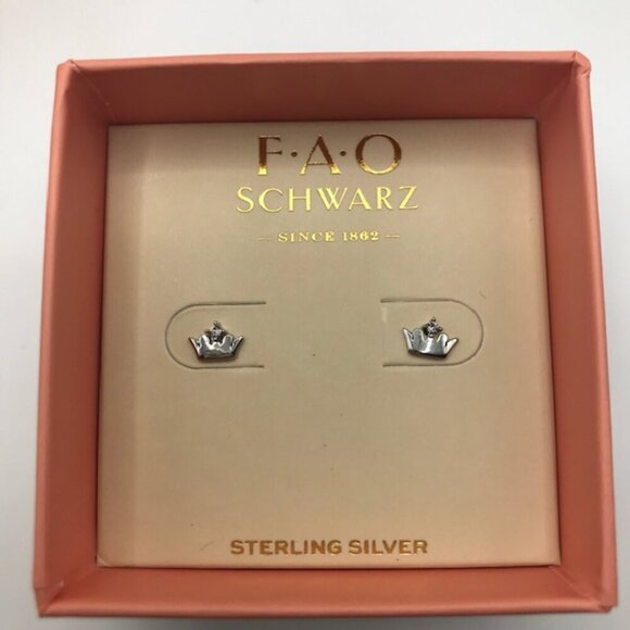 2-Pair FAO Schwarz Sterling Silver Post Earrings – Gift Boxed • New • Small Stud - Picture 7 of 9
